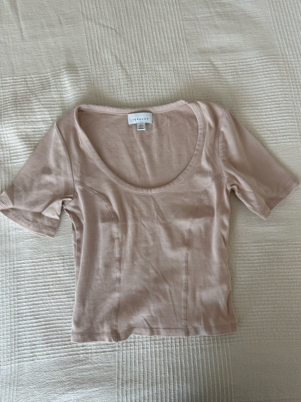 Topshop Soft Blush/Beige Short Sleeve Top